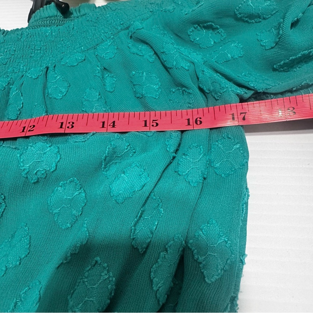 Lilly Pulitzer Rochelle Off-The-Shoulder Romper 3/4 Sleeves Green Size Medium - Picture 12 of 15